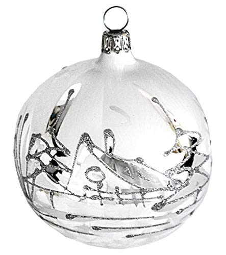 Jingle Bells Lauscha Weihnachtskugel aus Glas Winterzauber 8cm Durchmesser 4er Set von Jingle Bells Lauscha