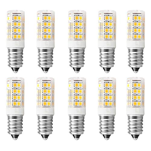 Jiotouhu E14 LED Birne Warmweiß, 4W E14 Lampe 3000K Kühlschranklampe Ersatz für 40W Glühlampe, 400LM, AC 220-240V, für Dunstabzugshaube Nähmaschine Wohnzimmer, Nicht Dimmbar, 10er Pack von Jiotouhu