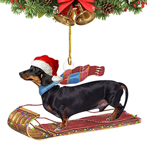 Hund Weihnachtsschmuck, Bruchsicherer Dackel-Weihnachtsbaumschmuck zum Aufhängen, Geschenk für Hundeliebhaber, süßer Hund, Weihnachtsschmuck, Partyzubehör Joberio von Joberio