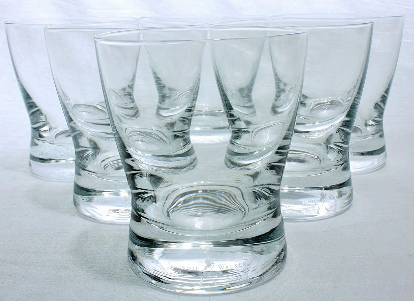 Johnnie Walker Whiskyglas 6 Whisky Gläser, 200ml Design, Scotch gläser Whiskeyglas, Qualität, aus robustem Glas, Tumbler, Gläserset, Whiskey Glas, Gläser, mit Schriftzug, Longdrink von Johnnie Walker