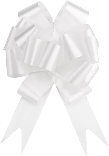 Geschenkschleife Hochzeit Schleife mit Geschenkband Weiß für Geschenke, Hochzeit Auto, Heirat, Taufe, Kommunion (30 mm - 100 Stück). von Jonami