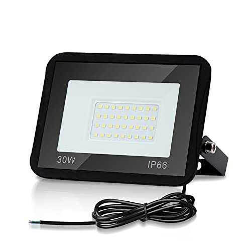 Jopassy 30W Led Strahler IP66 Wasserdicht, 3000K Außenstrahler Warmweiß Fluter für Hinterhof, Auffahrt, Türen, Garage, Flur, Garten, Innenhöfen - 1 Stück von Jopassy