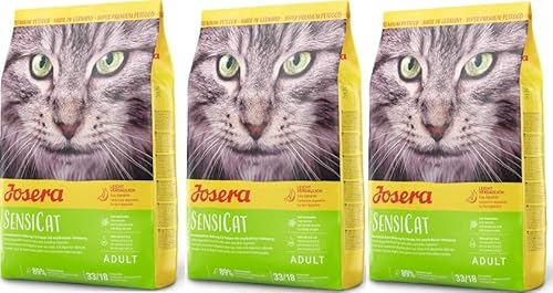 JOSERA SensiCat (3 x 400 g) | Katzenfutter mit extra verträglicher Rezeptur | Super Premium Trockenfutter für ausgewachsene und empfindliche Katzen | 3er Pack von Josera