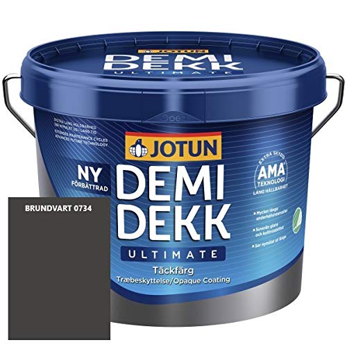 JOTUN DEMIDEKK ULTIMATE Täckfärg Holz-Farbe | Wetterschutz-Farbe | Holzschutz-Farbe | Absolute Premium-Qualität |0,75 Liter BRUNDVART 0734 von Jotun