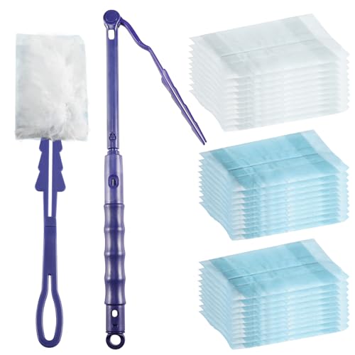 30 Stück Staubmagnet Nachfüllpack für Swiffer Staubmagnet, Staubwischer Nachfüllung Tücher mit 1 Griff, 1 Teleskopstange, Einweg-Magnet-Staubreinigungsbürste zum Reinigen von Staub, Schmutz, Autos von Joycabin