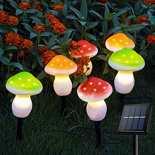 Joycome Solar Lichterkette Aussen 6 LED Solar Pilze Gartendeko, 8 Modi Solar Garten Pilzlampe Wasserdicht Solarleuchten Figuren für Garten Rasen Balkon Terrassen Ostern Deko (Bunt) von Joycome