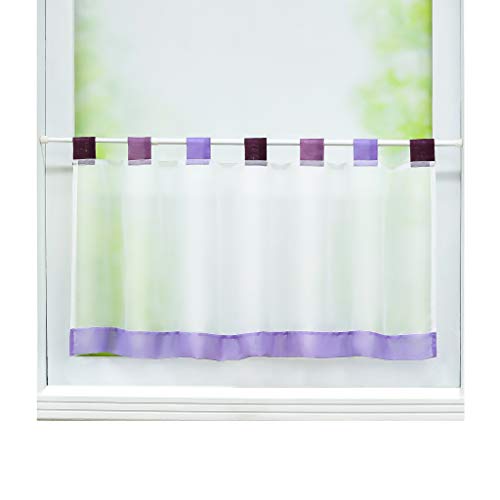 Joyswahl Scheibengardine Voile Bistrogardine »Esther« Glatte Kurzstore Transparente Gardine Stores HxB 60x120cm Violett 1er Pack von Joyswahl