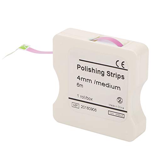 Dental Polierstreifen, 4mmFeine Zahnseide Band Zähne Schleiffinish Strips Zahnreinigungswerkzeug Schleifwerkzeug Konturierung für Zahnfinish Whitening Strips Kit 6m/1 Rolle(Rosa) von Joyzan