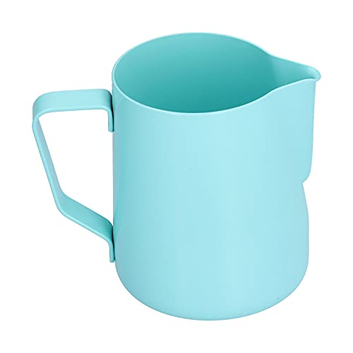 Milchkännchen, Milchkanne Edelstahl 600ml Milk Pitcher Kaffee Creamer Milch Aufschäumer Kännchen Tasse Dampfender Krug Milchschaum Aufschäumkännchen Barista Zubehör für Espresso Cappuccino[Blau] von Joyzan