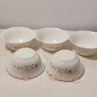 Ein Set Von Fünf Vintage-Glas-Reisschalen Arcopal France, Opalware, Geschirr, Essgeschirr, Ersatz von Judycollections