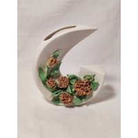 Eine Seltene Vintage Porzellan/Keramik-Ikebana-Vase Mit 3D-Blumen, Porzellankunst, Home-Deco, Sammlerstück, Muttergeschenk, Einweihungsgeschenk von Judycollections