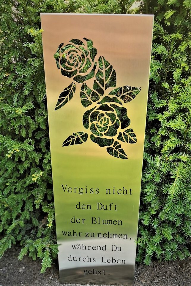 Jürgen Bocker - Gartenambiente Gartenstecker Gartenstecker Blume" 120 cm Beetstecker aus Edelstahl matt" von Jürgen Bocker - Gartenambiente