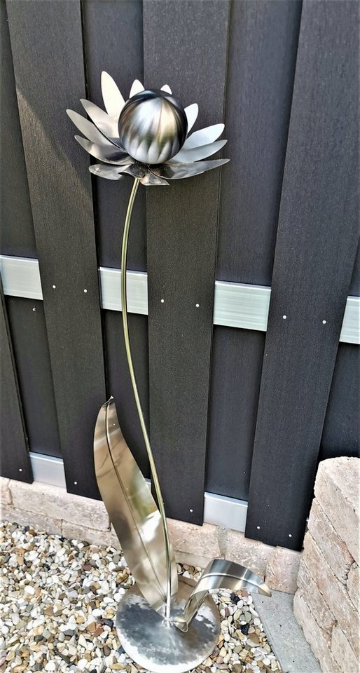 Jürgen Bocker - Gartenambiente Gartenstecker Blume Palermo Edelstahl Kugel schwarz matt 120 cm Dekoration Garten von Jürgen Bocker - Gartenambiente