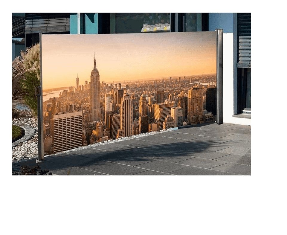 Jürgen Westerholt GmbH Seitenmarkise Seitenmarkise mit Fotodruck 160x300 cm, Sichtschutz Skyline von Jürgen Westerholt GmbH