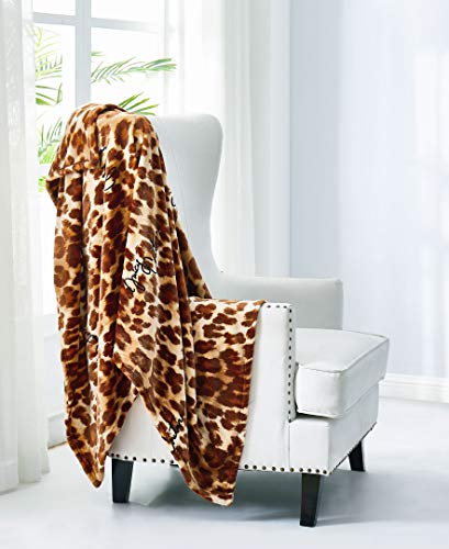 Juicy Couture - Überwurfdecke | Regent Leopard | Plüsch und gemütlich | dekorative Decken für Sofas, Stühle und Betten | luxuriös und weich | schicke Wohnkultur | Maße: 127 x 177,8 cm | braun von Juicy Couture