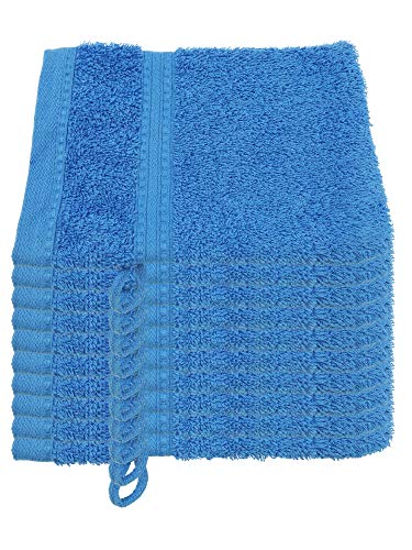 Julie Julsen® Bio Waschhandschuh-Set, 10 Waschhandschuhe in 32 Farben erhältlich weich und saugstark Royalblau 15x21 cm von Julie Julsen