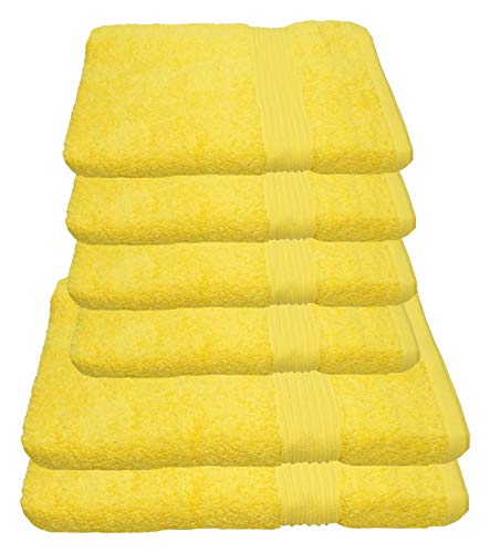 Julie Julsen 6 TLG Handtuchset 2 Badetücher 4 Handtüche Reine Baumwolle über 30 Farben Gelb von Julie Julsen