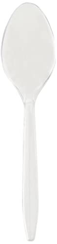 Durchsichtige Plastiklöffel | Strapazierfähiger, transparenter Kunststoff-Teelöffel (50 Stück), Geschirr und Essgeschirr, transparent in der Farbe von Mnixy