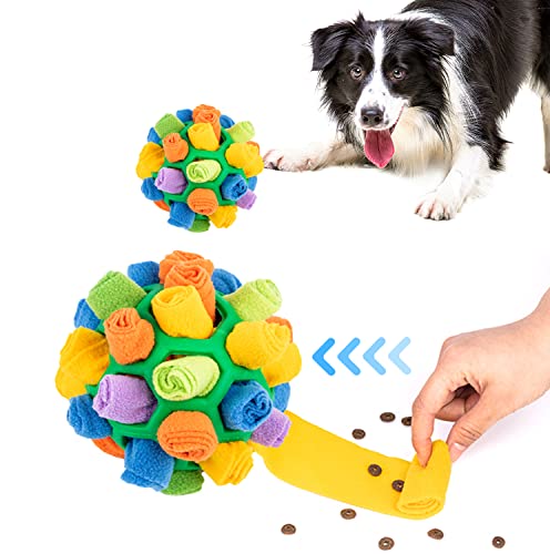 JuneJour Schnüffelball Hunde Haustiere Spielbälle Waschbar Hundespielzeug Kauspielzeug für das Geruchstraining von Hunden tragbarer Intelligenzspielzeug für kleine mittlere Hunde 20 cm Durchmesser von JuneJour