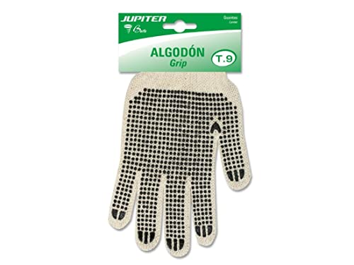 Jupiter Handschuhe Baumwolle PTOS PVC DOPPELSEITIG 9, Schwarz, Estandar von Jupiter