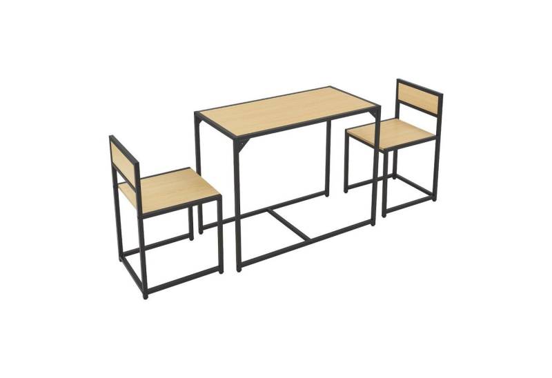 Juskys Küchentisch, 3-teilig, klein, platzsparend, für 2 Personen, Industrial Design von Juskys