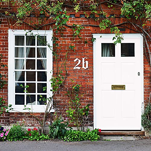 JustHouseSigns Hausnummern Buchstaben Old English Türnummer Zuschnitt (10,15,20,25cm oder individuell) Klassische mittelalterliche Textbefestigungen von JustHouseSigns