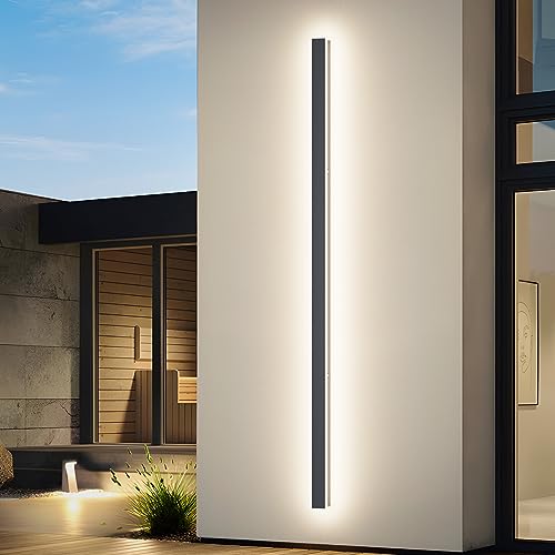 K-Bright 45W Lange Wandleuchte Villa Wandleuchte Anthrazit Wandleuchte Wasserdicht IP65 Außen LED Wandleuchte für Gärten, Terrassen,Schlafzimmer Wohnzimmer Innen wandleuchte, 150CM,4000K von K-Bright