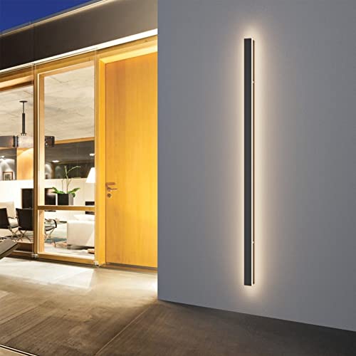 K-Bright 45W Lange Wandleuchte Villa Wandleuchte Schwarze Wandleuchte Wasserdicht Ip65 Außen LED Wandleuchte für Gärten, Terrassen,Schlafzimmer Wohnzimmer Innen wandleuchte, 150CM,4000K von K-Bright