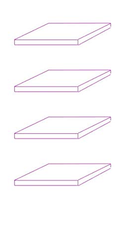 K-Möbel Glaseinlegeboden 4er-Set Glasboden für 2 TRG. Standvitrine für C1084 / C1019 von K-Möbel