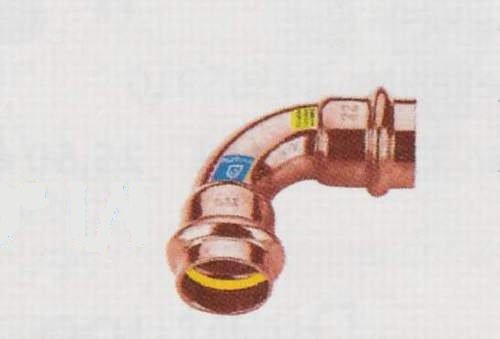 Gas - Wasser Pressfitting Kombifitting Bogen 90° I/I 15 mm Kontur V von K:A