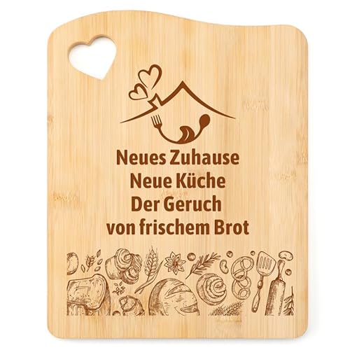 KAAYEE Geschenkideen zum Einzug, Bambus Schneidebrett, Einzugsgeschenke Haus, Einweihungsgeschenk Haus, Geschenk zum Einzug ins Haus Neues Zuhause, Neues Haus Geschenk von KAAYEE