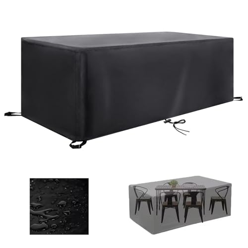 KADING Gartenmöbel Abdeckung Wasserdicht, 230x100x75cm Schwarz Abdeckhaube Gartenmöbel Winterfest, SchutzhüLle Gartenmöbel, Gartentisch Abdeckung Winddicht, Anti-UV, Lounge Abdeckung Balkonsessel von KADING