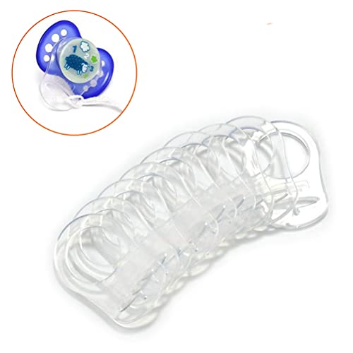 Pacifier Ring Connector Transparent Silikonknopfring,10er Pack Silikon Silikonring Silikonring für Schnullerkette Schnullerring für MAM NUK-Schnuller im Knopfstil Klar von KAIAIWLUO