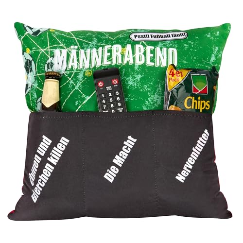 KAMACA Originelles Dekokissen Wendekissen Kissen mit 3 Taschen zum selber Befüllen Größe 43x43 cm tolles Geschenk (Mädelsabend + Männerabend) von KAMACA