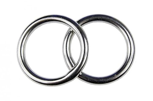 KAMERO Edelstahl V4A, Ring, rund, Rundring, rostfrei, 6x50mm, 10 Stück (10, 6x50mm) von KAMERO