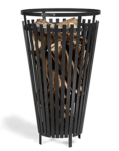 Cookking Feuerkorb Flame, Rustikale Feuerstelle Garten & Terrasse aus Stahl, Schwarz, 76x45x45cm von KAMINLICHT