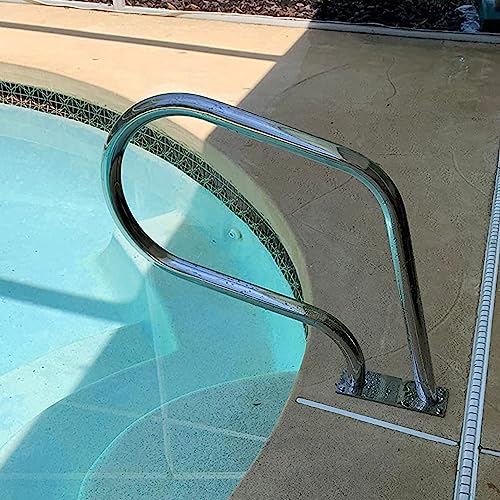 Pool Sicherheit Handläufe, 304 Edelstahl Schwimmbad Treppengeländer mit blauem Griff Abdeckung, 3-Bend Pool Geländer für SPA Inground Pools von KAMPCO