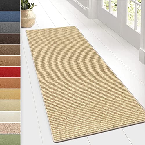 KARAT Sisal Teppich - Teppichläufer 80 cm breit - Naturfaser Läufer - Teppich für Wohnzimmer, Flur, Schlafzimmer - Sisalteppich Sylt (80 x 350 cm, Elfenbein) von KARAT