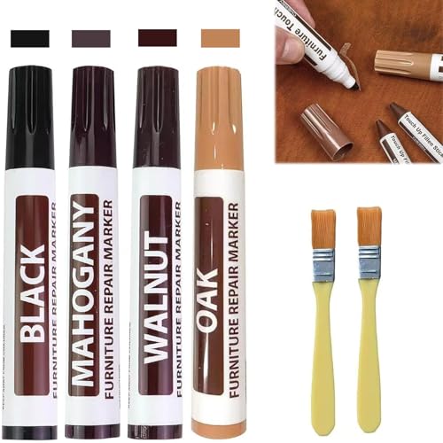 4 Stück Möbel Reparatur Holzmarker, Möbelreparaturset, Holz Reparaturse, Möbel Reparatur Set, Laminat Reparaturset, Boden Reparaturset, Holzmöbel Reparaturset, Möbelmarkierungskit, Holzkorrekturstift von KARELLS