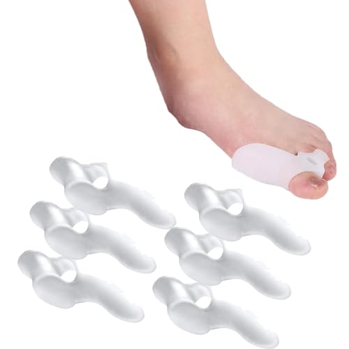 Hallux Valgus Korrektur Set, Zehenspreizer Silikon Weiß, 6 Stück Hallux Valgus Zehenspreizer für überlappende Zehen, Relief Kleiner Zehen Druck und Schmerzen von KARELLS