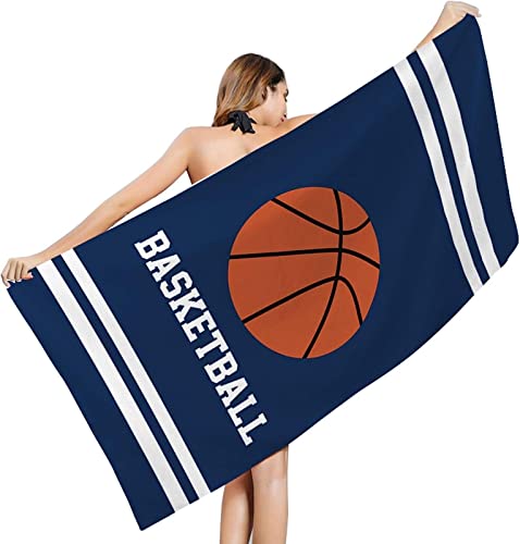 Basketball Strandtuch Kinder 70x150 cm, Weich Schnell Trocknen Microfaser Handtücher, 3D Strandhandtuch Basketball Badetuch Strandlaken Handtuch, Herren Frauen Badetücher von KATATI