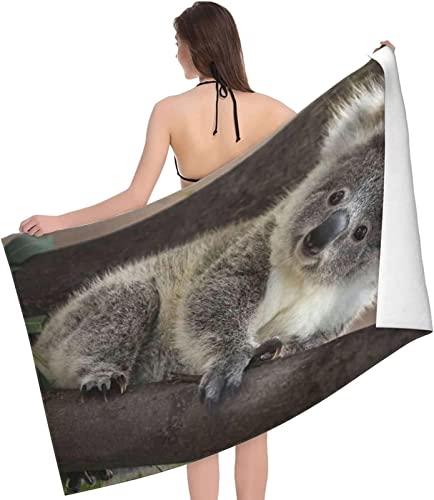 KATATI Koala Strandtuch Groß 200x200 cm, Weich Schnell Trocknen Microfaser Handtücher, 3D Strandhandtuch Koala Badetuch Strandlaken Handtuch, Herren Frauen Badetücher von KATATI