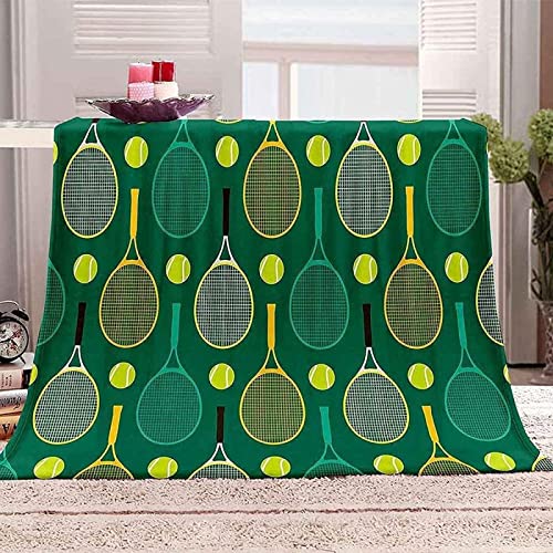 Kuscheldecke Tennis, Flauschig Weich und Warme Fleecedecke für Bett Couch, 3D Decke Tennis Flanelldecke Sofadecke Wohndecke 150x200 cm von KATATI