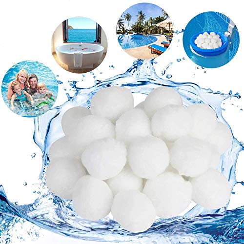 KATELUO Filter Balls,Pool Filter Balls,700G Filter Balls für sandfilteranlagen,kartuschenfilter,hohe Wasserdurchlässigkeit, Leichter, effizienter,Filterung (700g, Weiß) von KATELUO