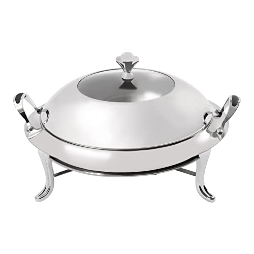 3 L Chafing Dish, Edelstahl Speisewärmer mit Deckel Kraftstoffhalter für Hotels Buffets Restaurants Familienfeiern Schlafsälen Banketten Hochzeiten (Silber) von KAUITOPU