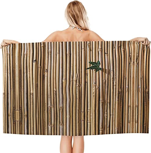 Mikrofaser Handtuch Bambus 70x150 cm, 3D Strandtuch Jahrgang Badetuch Schnelltrocknend Handtücher Strandhandtuch für Kinder und Herren und Damen von KAYAMU