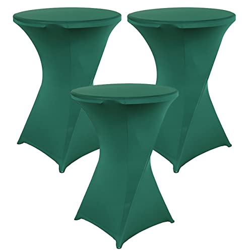 KAYBTNT 3er Set Stretch Stehtisch Hussen Ø 60/80 cm - Bistrotische Stehtischhussen, Pflegeleicht Abwischbar Schnelltrocknend, Hochwertige Tischhussen für Stehtische,Dark Green,80cm/32inch von KAYBTNT