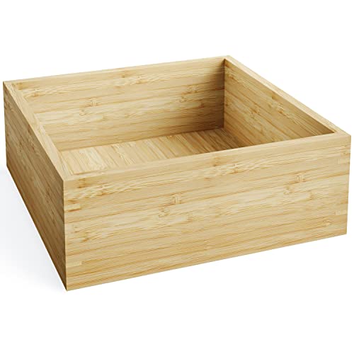 KD Essentials Aufbewahrungsbox & Ordnungsbox S, plastikfrei & umweltfreundliche Box aus 100% FSC Bambus, stapelbar & robust – Organizer Box für Ordnung in Küche, Büro, Kinderzimmer, Haushalt, Holzbox von KD Essentials