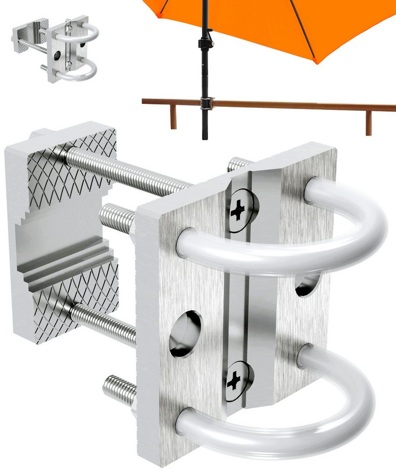 KDR Produktgestaltung Schirmhalter Sonnenschirmhalter Balkongeländer Sonnenschirmständer für Sonnenschirm, für Stöcke bis Ø 42 mm von KDR Produktgestaltung