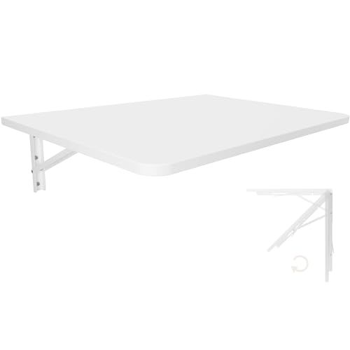 KDR Produktgestaltung Wandklapptisch Schreibtisch Tischplatte 70x50 cm in Weiß Klapptisch Esstisch Küchentisch für die Wand Bartisch Stehtisch Wandtisch Tisch klappbar zur Wandmontage von KDR Produktgestaltung